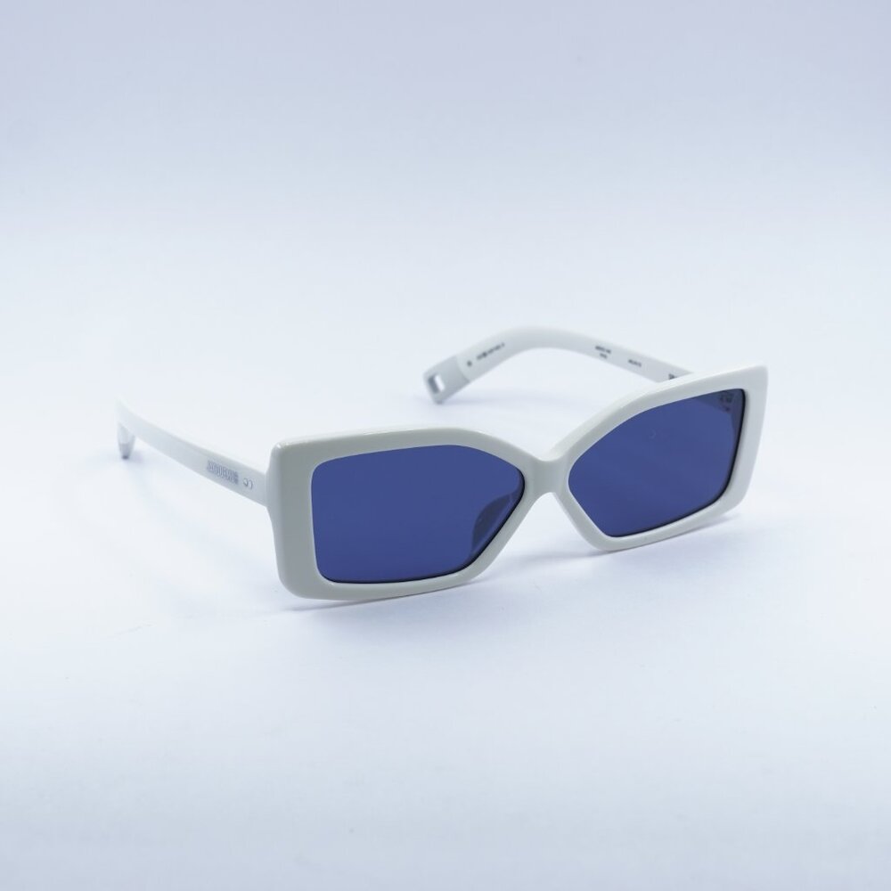 Jacquemus SPIAGGIA JAC/41 C3 Sunglasses White Geometric Frame, Blue Lenses